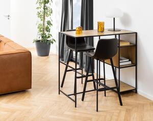 Scaun de bar I_Oregon, Negru, 103x46.5x50 cm