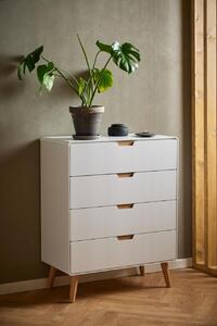 Comoda Lowell, Alb, 100x80x40 cm