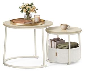 Set 2 piese Masute de cafea Lilea, Natural, 60x60x48 cm
