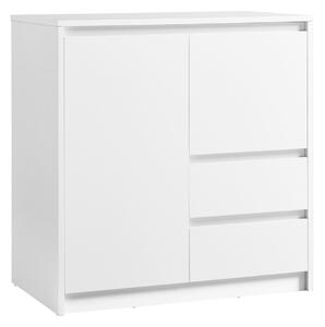 Dulap de depozitare cu 3 usi Kailyn, Alb, 70x40x74.5 cm