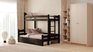 Pat Lovic 90x200 supraetajat cu sertare - negru /120x200, pagină dreapta
