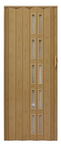 Usa de interior plianta cu geam tip acordeon, 203x80cm, stejar, 6mm