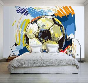 Fototapet Mingea de fotbal cu mâzgălituri colorate, Fototapet designer, Fototapet populare, u09517 - Tapeko.ro