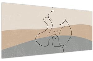 Tablou - Sărut de linie de artă (120x50 cm)