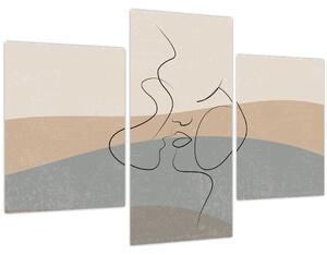 Tablou - Sărut de linie de artă (90x60 cm)