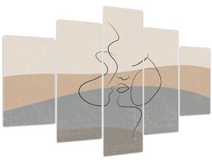Tablou - Sărut de linie de artă (150x105 cm)