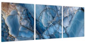 Tablou - Marmură albastră fragmentată (cu ceas) (90x30 cm)