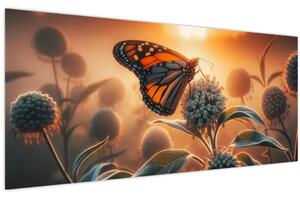 Tablou – Fluture în soare apunând (120x50 cm)