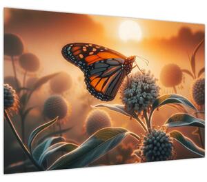 Tablou – Fluture în soare apunând (90x60 cm)