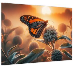 Tablou – Fluture în soare apunând (70x50 cm)