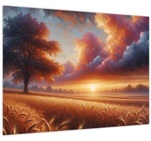 Tablou – Apus de soare pe câmp (70x50 cm)