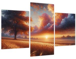 Tablou – Apus de soare pe câmp (90x60 cm)