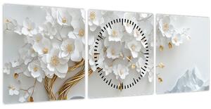 Tablou – Arborele vieții 3D elegant (cu ceas) (90x30 cm)