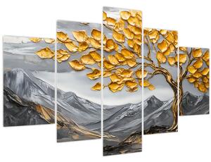 Tablou – Arbore cu frunze aurii (150x105 cm)
