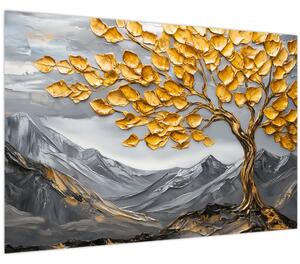 Tablou – Arbore cu frunze aurii (90x60 cm)