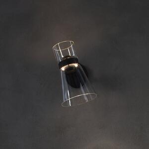 FLOS Aplică de perete LED Nocturne Cone, negru, sticlă, dimabil, reglabil, Transparent, Camera de zi / sufragerie, Aluminiu, Design