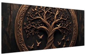 Tablou – Arborele vieții din lemn (120x50 cm)