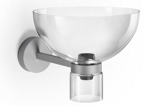 FLOS Aplică de perete LED Flos Nocturne Bowl, argintiu, sticlă, dimabil, reglabil, Metalic, Hol, Aluminiu, Design