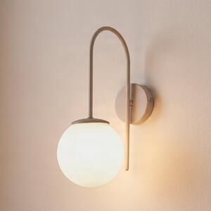 Luminex Aplică de perete Cambridge, bej, înălțime 34 cm, metal/sticlă, E14, reglabil, Bej, Camera de zi / sufragerie, Metal, Modern, glob