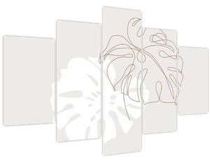 Tablou - Linia de artă monstera N⁰2 (150x105 cm)