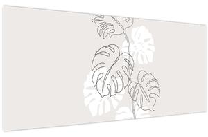 Tablou - Linia de artă monstera N⁰3 (120x50 cm)