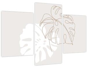 Tablou - Linia de artă monstera N⁰2 (90x60 cm)