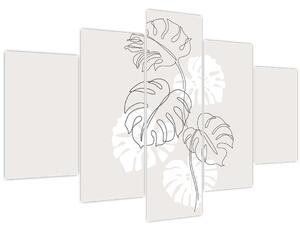 Tablou - Linia de artă monstera N⁰3 (150x105 cm)