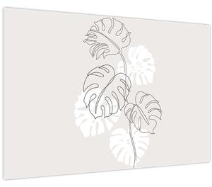 Tablou - Linia de artă monstera N⁰3 (90x60 cm)