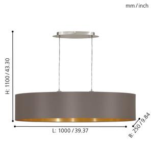 Eglo 31619 - Lustra cu cablu MASERLO 2xE27/60W/230V