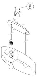 Eglo 31619 - Lustra cu cablu MASERLO 2xE27/60W/230V