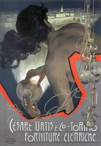 Reproducere Cesare Urtis & Co, Torino - Forniture Elettriche', poster, Italian, 1900, Hohenstein, Adolfo