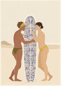 Ilustrație Surfing connects people, Andi Bell Art
