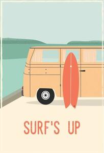 Ilustrație Surf´s up - retro vintage surf., LucidSurf