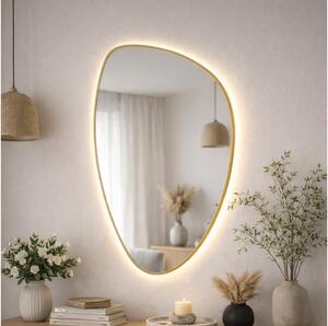 Baltica Design- Oglindă LED cu iluminare integrată STONE FLUID 15W/230V 2700K 92x55 cm IP65 auriu
