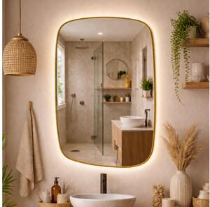 Baltica Design-LED Oglindă cu iluminare LED integrată STONE CALM 15W/230V 4500K 90x60 cm IP65 aurie