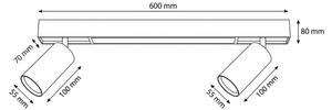 Brilagi - Spot LED SELE 2xGU10/30W/230V + LED/15W negru/decor stejar