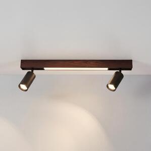 Brilagi - Spot LED SELE 2xGU10/30W/230V + LED/15W negru/decor stejar