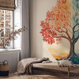 Fototapet - Copac dual cu fluture (147x102 cm)