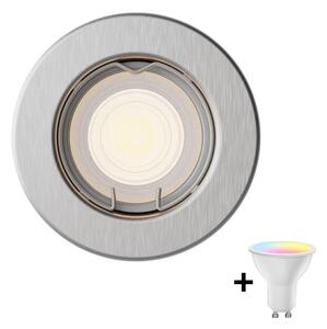 Philips - Spot încastrat LED RGBW PERIDOT, cu dimmer, 1xGU10/6,5W/230V, argintiu + telecomandă