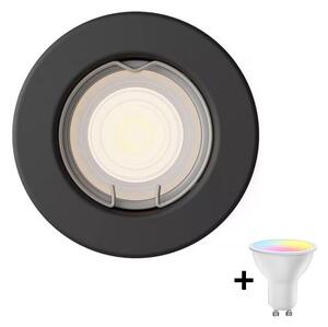 Philips - Spot LED încastrat PERIDOT RGBW reglabil 1xGU10/6,5W/230V, negru + telecomandă