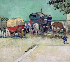 Vincent van Gogh - Artă imprimată The Caravans, Gypsy Encampment near Arles, 1888, (40 x 35 cm)