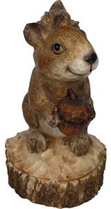 Figurină veveriță Lafiora H 40,8 cm, fibreclay, maro