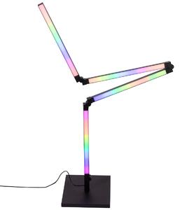 Lampă de podea inteligentă neagră cu LED RGBW pliabilă - Daan