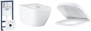 Set vas WC Grohe Euro Ceramic 3932800H, cadru încastrat Grohe Rapid SL 38827000, 39330001