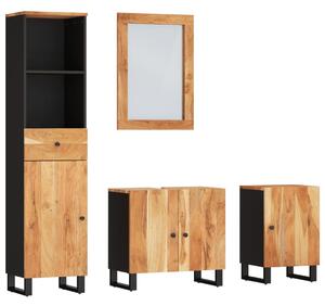 Set mobilier de baie, 4 piese, lemn masiv de acacia