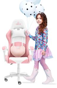 Scaun de joacă pentru copii în roz pentru o fată KIDS PINK- WHITE