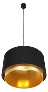 Lampă suspendată modernă neagră cu abajur duo auriu de 47 cm - Combi