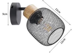Brilagi - Aplică spot de perete BASKLITE 1xE27/15W/230V lemn/negru