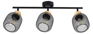 Brilagi - Aplica spot BASKLITE 3xE27/15W/230V lemn/negru