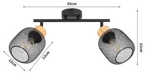 Brilagi - Spot BASKLITE 2x E27, 15W, 230V, lemn/negru